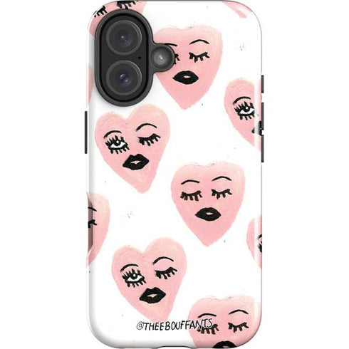 Bouffants and Broken Hearts Winking Hearts iPhone 16 Plus Impact Case